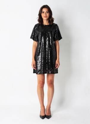 Rochie scurtă mâneci scurte mâneci scurte negru EXQUISS'S femeie