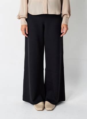 Pantalon evazat talie elastică negru GRACE & MILA femeie