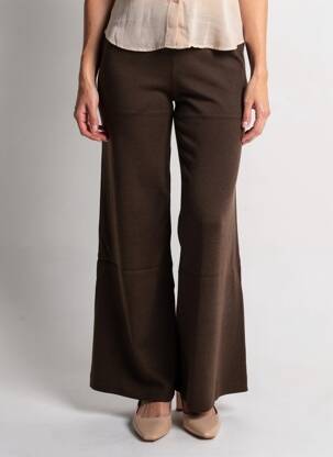 Pantalon evazat talie elastică maro GRACE & MILA femeie