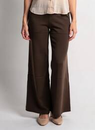Pantalon evazat talie elastică maro GRACE & MILA femeie