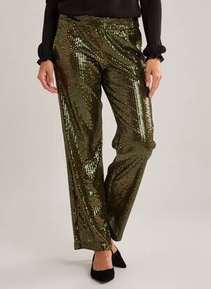 Pantalon drept elasticitate mărime normală verde BELLEROSE femeie