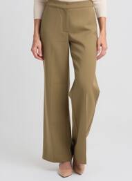 Pantalon larg țesătură poplin mărime normală verde MASSCOB femeie