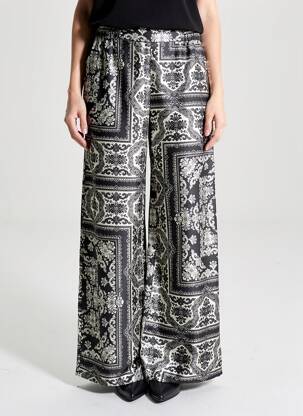 Pantalon larg buzunare mărime normală negru MOMONI femeie