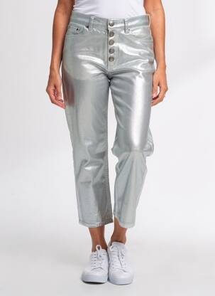 Pantalon 7/8 elasticitate mărime normală argintiu DONDUP femeie