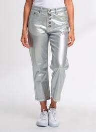 Pantalon 7/8 elasticitate mărime normală argintiu DONDUP femeie