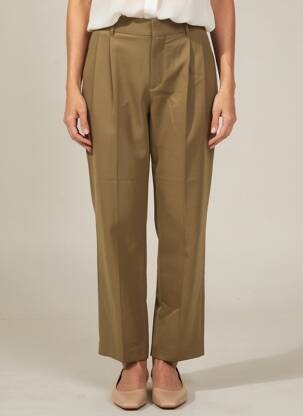 Pantalon drept țesătură poplin mărime normală verde MASSCOB femeie