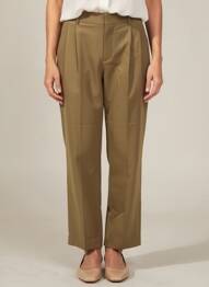 Pantalon drept țesătură poplin mărime normală verde MASSCOB femeie