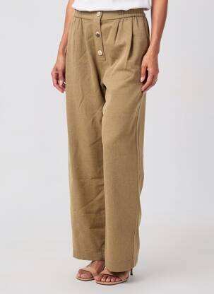 Pantalon larg mărime normală mărime normală verde FORTE-FORTE femeie