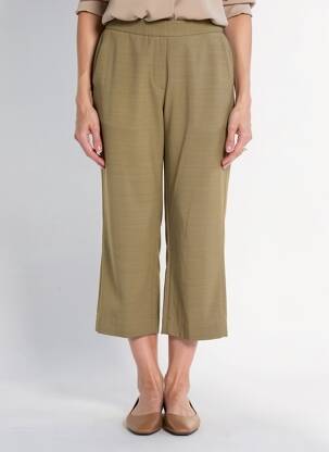 Pantalon 7/8 țesătură poplin mărime normală verde DIEGA femeie