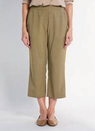 Pantalon 7/8 țesătură poplin mărime normală verde DIEGA femeie