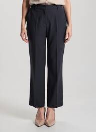 Pantalon drept țesătură poplin mărime normală albastru MASSCOB femeie
