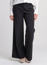Pantalon larg țesătură crep mărime normală negru MALIPARMI femeie