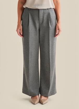 Pantalon larg închidere cu fermoar sub clapetă cu cârlig mărime normală gri BELLE PIÈCE femeie