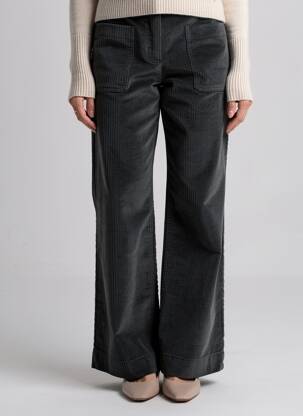 Pantalon larg închidere cu fermoar sub clapetă cu cârlig mărime normală verde MASSCOB femeie