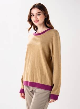 Pulover croială cambrată mâneci lungi maro LES TRICOTS DE LÉA femeie