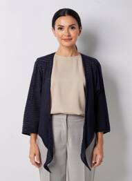 Vestă cu mâneci lungi mâneci 3/4 albastru ORIENTIQUE NATURALLY femeie