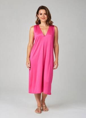 Rochie midi mâneci scurte mâneci scurte roz SCORZZO femeie