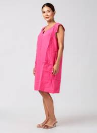Rochie midi mâneci scurte mâneci scurte roz MALOKA femeie