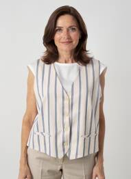 Vestă fără mâneci buzunare alb ANDAM femeie