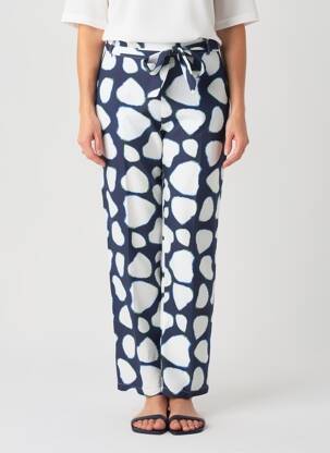 Pantalon drept talie elastică mărime normală albastru SCORZZO femeie