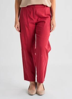Pantalon drept închidere cu fermoar sub clapetă cu nasturi mărime normală roșu MES SOEURS ET MOI femeie