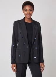 Sacou buzunare negru FORTE-FORTE femeie