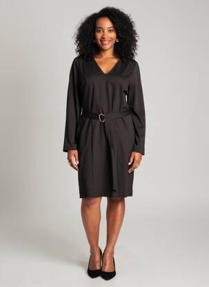 Rochie midi mâneci lungi mâneci lungi negru LOLA ESPELETA femeie