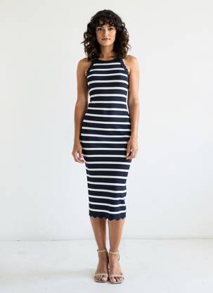 Rochie midi fără mâneci fără mâneci albastru VAN DER ROCK femeie