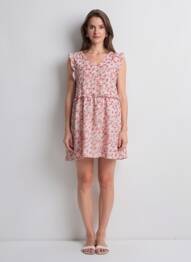 Rochie scurtă mâneci scurte mâneci scurte roșu LILI & LALA femeie