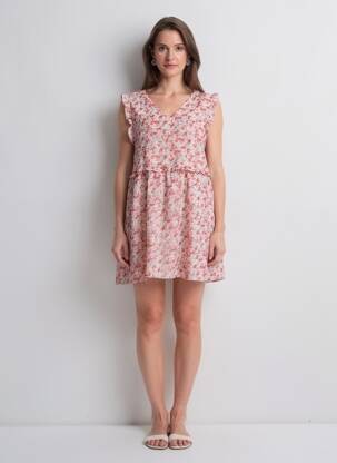 Rochie scurtă mâneci scurte mâneci scurte roșu LILI & LALA femeie