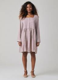 Rochie midi imprimeu fantezie mâneci lungi roz VIC VIA femeie