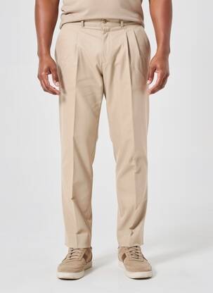 Pantalon slim țesătură poplin mărime normală bej BUCK bărbat