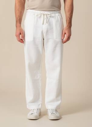 Pantalon drept mărime normală mărime normală alb PURO LINO bărbat