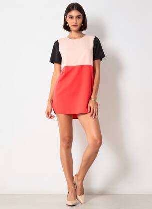 Rochie scurtă închidere cu fermoar la spate mâneci scurte roz ZARA femeie