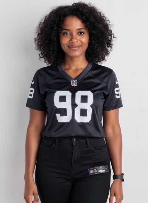 Tricou serigrafie flockată mâneci scurte negru NIKE femme