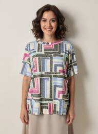 Tricou elasticitate mâneci scurte albastru CECIL femeie