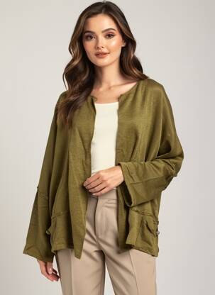 Vestă cu mâneci lungi mâneci lungi verde A.POIL femeie