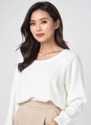 Tricou mâneci lungi mâneci lungi alb POISSONS BLANCS femeie