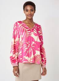 Tricou mâneci lungi mâneci lungi roz OUI femeie