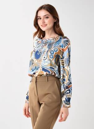 Tricou mâneci lungi mâneci lungi albastru VLT'S BY VALENTINA'S femeie