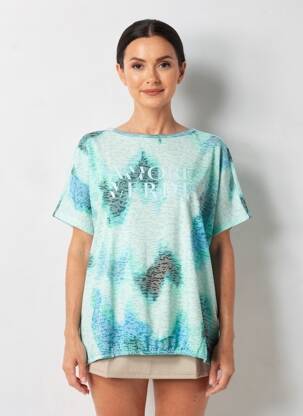 Tricou imprimeu fantezie mâneci scurte verde CECIL femeie