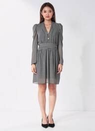 Rochie scurtă mâneci lungi mâneci lungi negru SENES femeie
