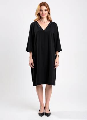 Rochie midi mâneci 3/4 mâneci 3/4 negru FUEGO1 femeie