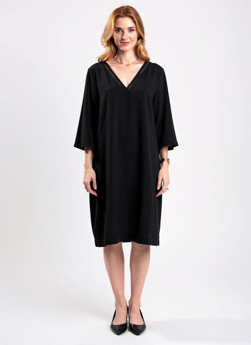Rochie midi mâneci 3/4 mâneci 3/4 negru FUEGO1 femme
