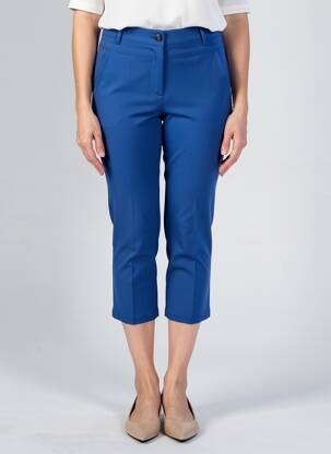 Pantalon 7/8 închidere cu fermoar sub clapetă cu nasturi albastru STREET ONE femeie