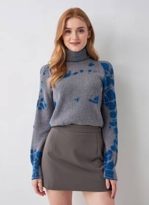 Pulover croială cambrată mâneci lungi gri LEON & HARPER femeie