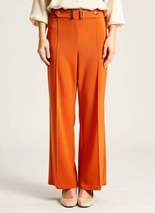 Pantalon drept țesătură crep mărime normală portocalie JOSEPH RIBKOFF femeie