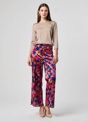 Pantalon drept elasticitate mărime normală roz LEO & UGO femeie