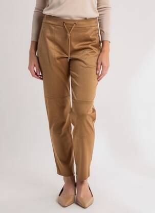 Pantalon slim talie elastică mărime normală maro TONI femeie