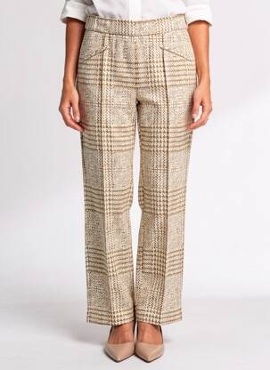 Pantalon drept elasticitate mărime normală bej TONI femeie